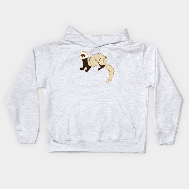 Creme Ferret Kids Hoodie by belettelepink